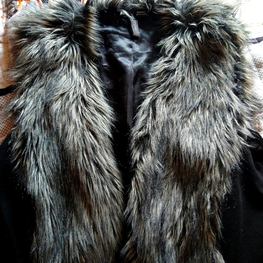 Gray Faux Fur Vest